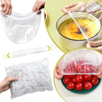 100Pcs Transparent Reusable Elastic Food Storage Covers, Kitchen wrap, Food covers