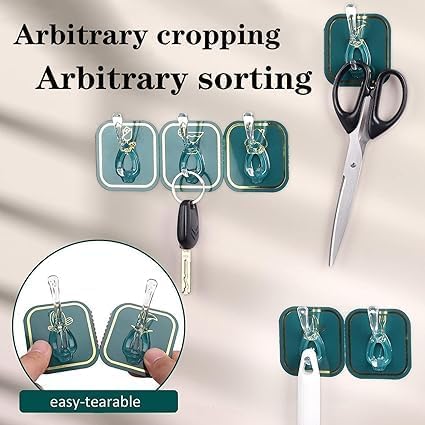 (Pack of 2) Six Row Sticky Hook For Living Room, Kitchen, Bathroom, Locker & Door-hanging