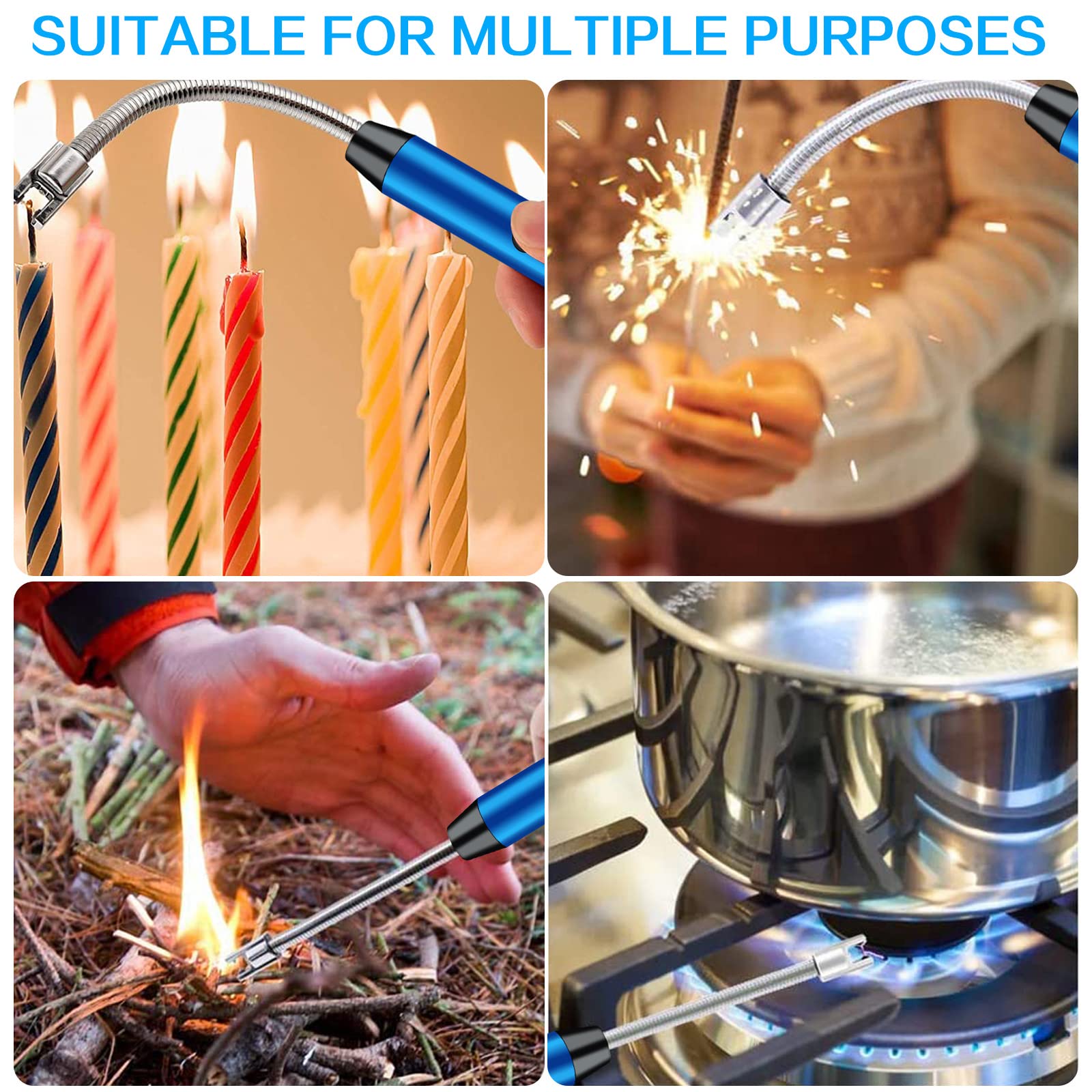 Electric Arc Lighter USB Rechargeable C-Type with 360° Flexible Neck