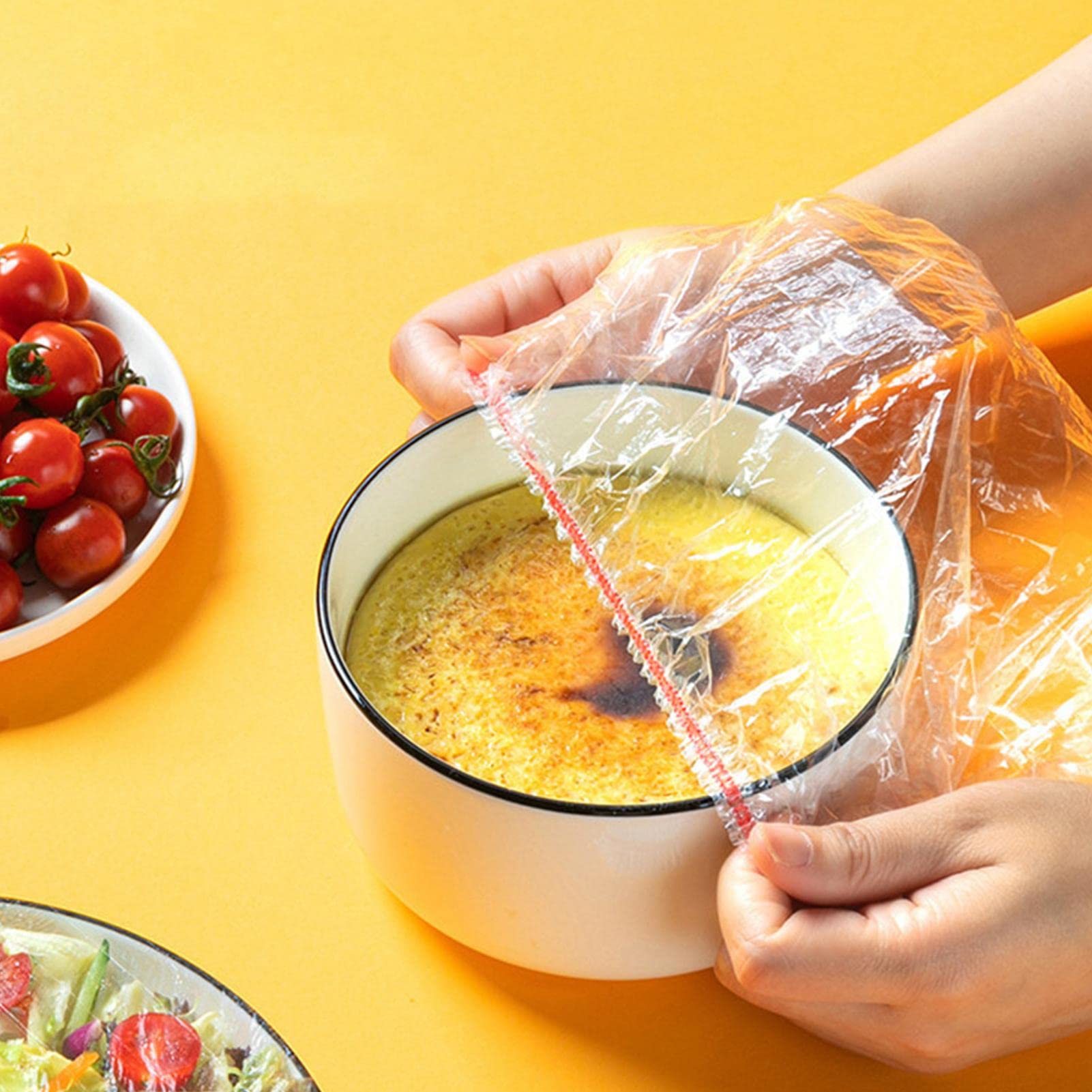 100Pcs Transparent Reusable Elastic Food Storage Covers, Kitchen wrap, Food covers