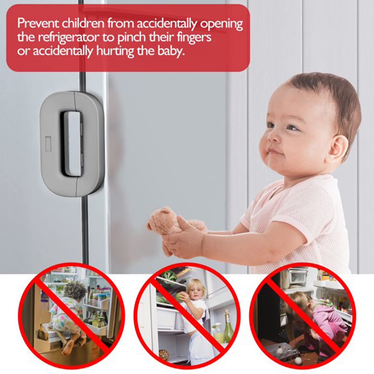 Multi-Purpose Refrigerator Door Lock – Child Safety Lock for Fridge