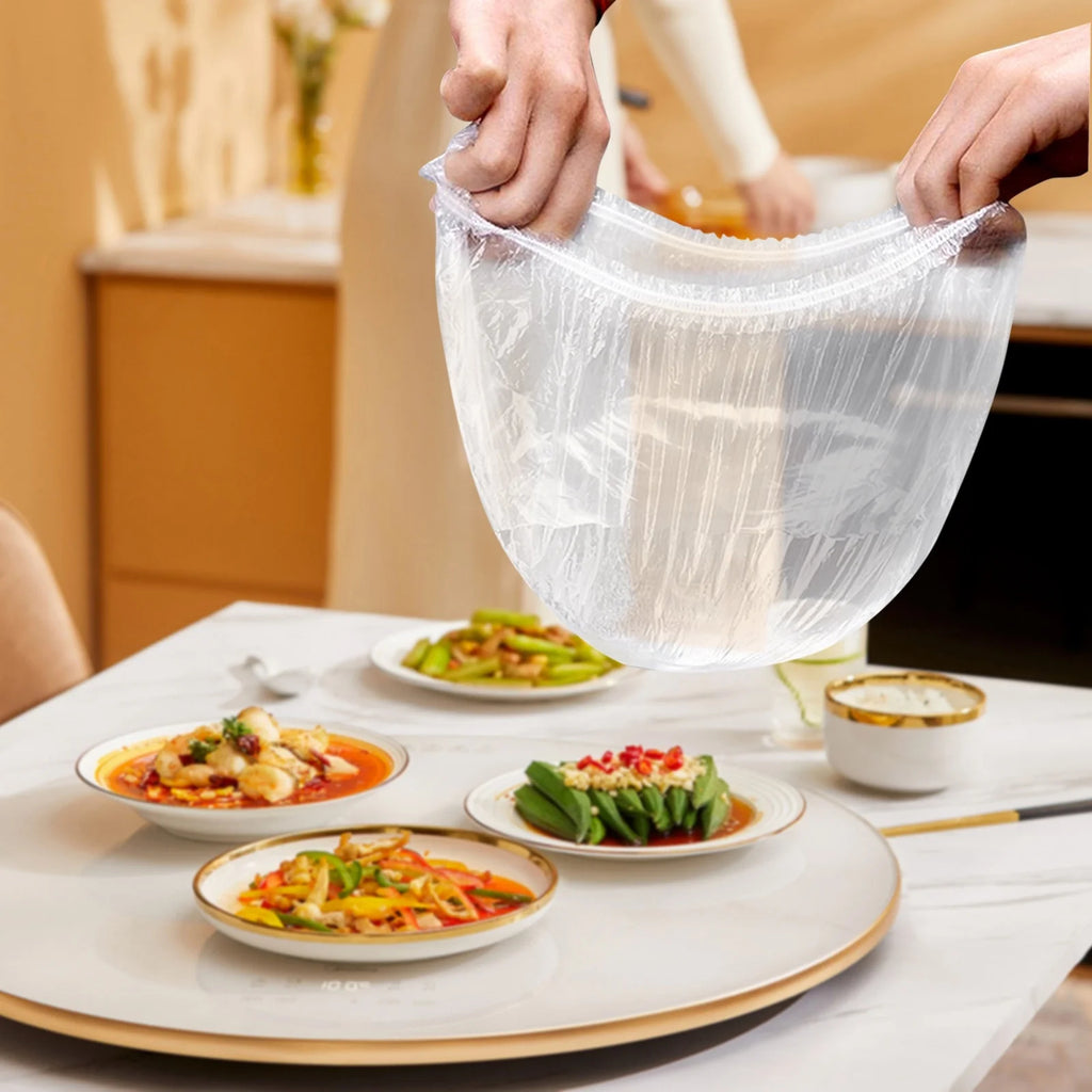 100Pcs Transparent Reusable Elastic Food Storage Covers, Kitchen wrap, Food covers