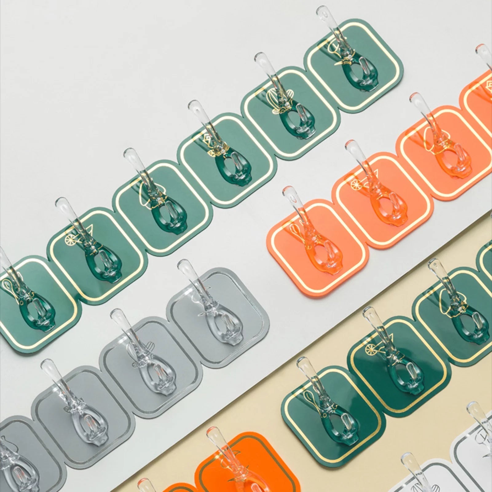 (Pack of 2) Six Row Sticky Hook For Living Room, Kitchen, Bathroom, Locker & Door-hanging